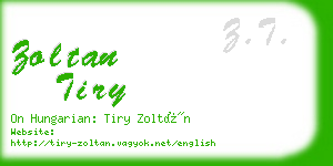 zoltan tiry business card